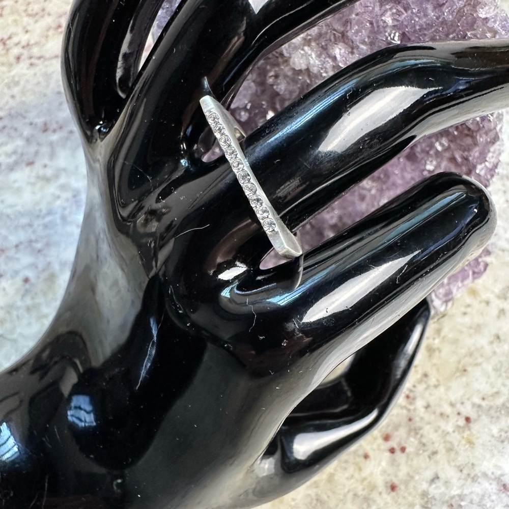 Silpada Flat Top Sterling Silver and Cubic Zirconia Ring